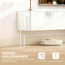 Mobile Porta TV fino a 75" Sospeso 180x33x30 cm con Ante a Pressione in Legno Bianco Lucido      