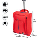Trolley Cabina Morbido Bagaglio a Mano 35x20x50 cm con Maniglia Telescopica Rosso      