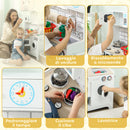 Cucina Giocattolo per Bambini 3-6 Anni con Set di Accessori Lavandino e Manopole con Suoni in Legno Bianco      