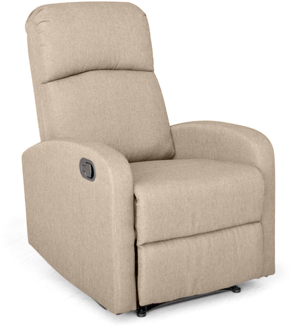 Fauteuil relax inclinable manuel 75x65x101 cm en tissu beige prezzo