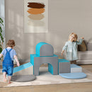 Set 7 Blocchi Multicolore Gioco per Bambini 12-36 Mesi da in PU e EPE Blu e Grigio      