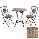 Set Tavolo e 2 Sedie da Giardino con Mosaico in Metallo Trieste