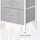 Cassettiera 5 Cassetti Pieghevoli in Tessuto 83x29x77 cm 