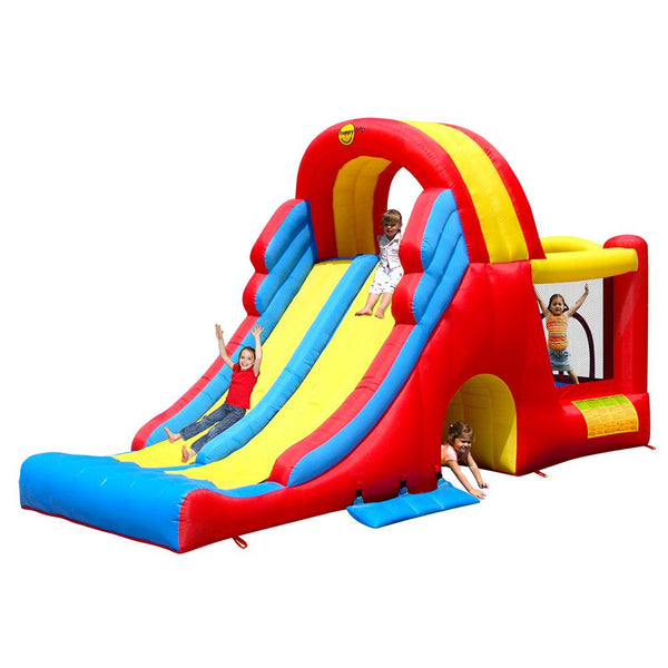 prezzo Mega Slide Combo Carrousel Château Gonflable avec Pompe Incluse Happy Hop