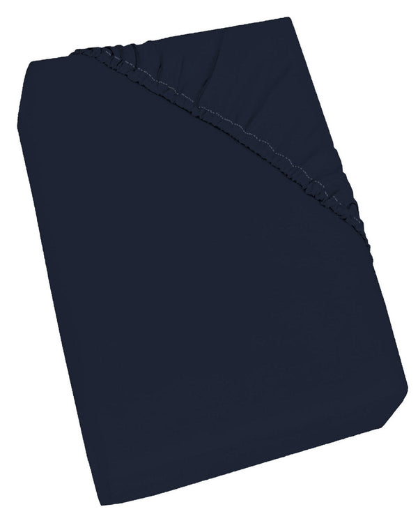 Drap de dessous avec coins et élastique Couleur unie Bleu foncé Différentes tailles online