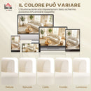 Divano modulare 3 Posti 260x106x82 cm con Seduta Ampia e Cuscini in Chenille Crema      