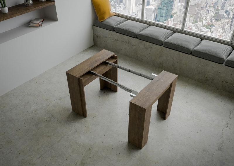 Consolle Allungabile 90-296x48x77 cm in Nobilitato Marrone