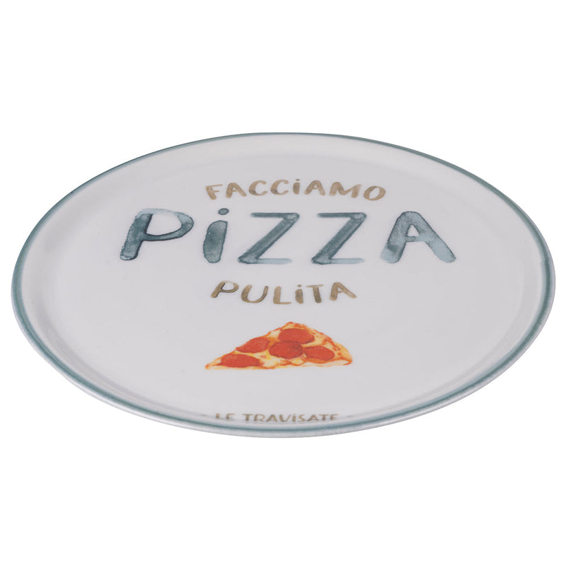Set 4 Piatti Pizza Ø33x2 cm in Porcellana VdE Tivoli 1996 Le Travisate Bianco