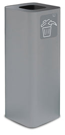 Pattumiera Per Raccolta Rifiuti 30x30xh80 cm In Acciaio Verniciato con Pittogramma Magnetico Grigio