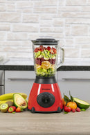 Frullatore Elettrico 500W Bicchiere 1,5 Litri 2 Velocità Kooper Rosso