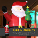 Babbo Natale Gonfiabile Luminoso 142x98x245 cm con  Luci LED