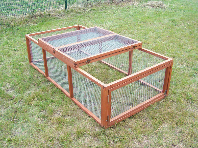 Gabbia per Conigli Conigliera da Esterno 180x90x48 cm Per 4-5 Conigli in Legno Naturale 