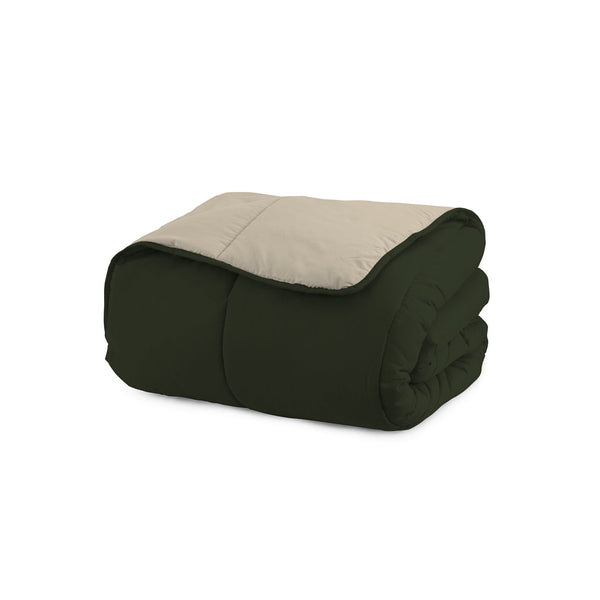 acquista Couette d'Hiver en Microfibre 200gr Double Face Vert Militaire/Crème Différentes Tailles