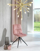 Set 2 Sedie 43x38xH86,5 cm in Microfibra Effetto Velluto Alba Rosa antico