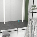 Specchio Armadietto da Bagno Pensile 90x15x70 cm in MDF e Vetro Bianco Lucido