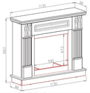 Camino Elettrico da Pavimento 96x113x30 cm Effetto Fiamma 1500W Verona Mini & Lorance Bianco