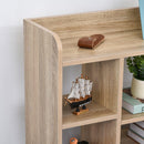 Libreria 5 Ripiani con Armadietto 71,8x24x90,8 cm in Truciolato  Rovere e Blu