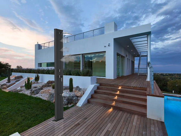 Douche Solaire de Jardin 40L Mitigeur Nébuliseur et Lave Pieds Arkema Dada S Blanc Crème prezzo