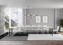 Tavolo Allungabile 140-400x90x77 cm Karamay Bianco Frassino Telaio Antracite 