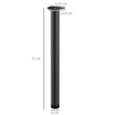 Set 4 Gambe Tavolo Ø6 x 72L cm in Acciaio Nero
