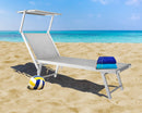 Set 2 Lettini Prendisole da Giardino 186x60x38 cm in Alluminio e Textilene Sabbia