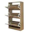 Scarpiera 3 ante 63x115x24 cm in Legno Melaminico Rovere