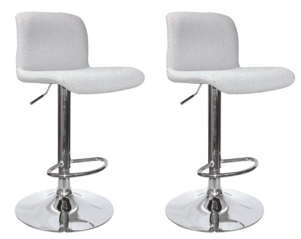 sconto Set 2 Sgabelli Bar 41x46x86/107 cm in Poliestere Rafael Cromo-Grigio Chiaro