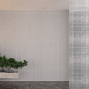 Set 12 Pannelli Decorativi Area 8,6 mq 120x60x2,5 cm Rivestimento Murale Effetto Pietra Graffiata 3D in PU Bianco Alabastro