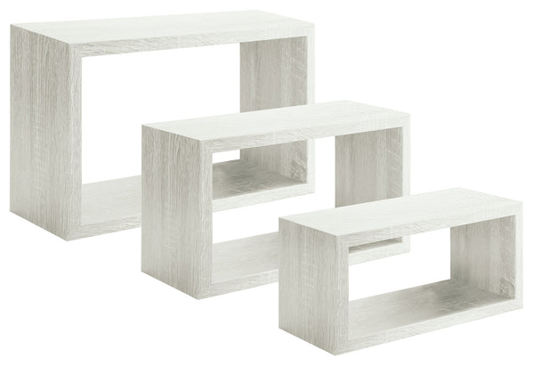Set 3 Mensole da Parete Rettangolare in Fibra di Legno Trittico Rovere Sbiancato prezzo