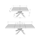 Tavolo Allungabile 180-284x90x77 cm Volantis Premium Cashmere Telaio Antracite 