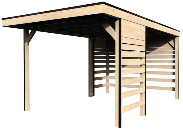 prezzo Box de garage extérieur 3,02x4,38 m sans abri de sol en bois de sapin