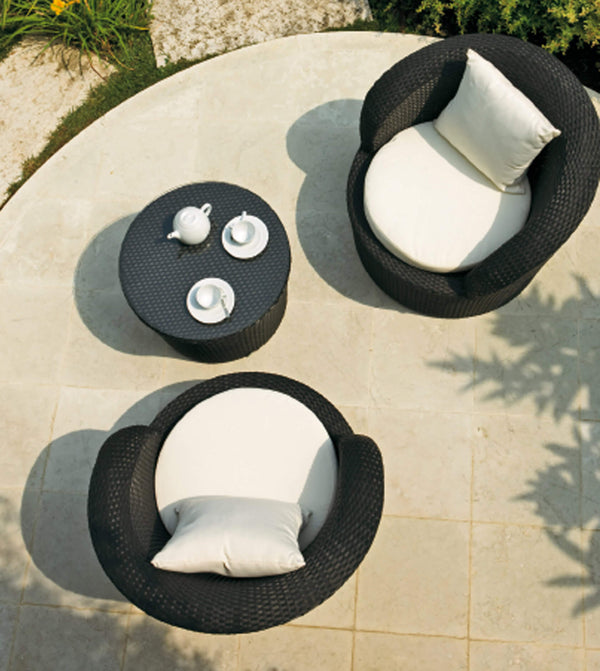 acquista Ensemble de jardin 2 fauteuils, table basse et repose-pieds en osier Ranieri Malibù