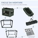 Trasportino per Cani Mini e Gatti 60x42x42 cm con Cuscino Sacca di Trasporto e Porte a Rete Grigio      