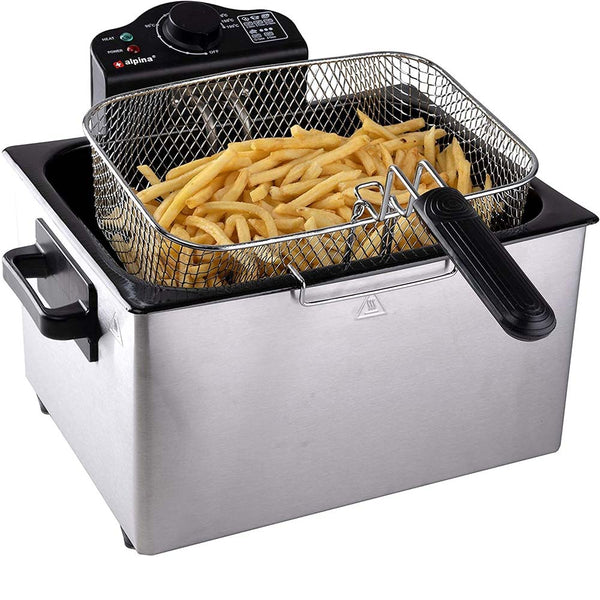 acquista Friggitrice Elettrica Professionale Acciaio Inox 3 Cestelli 2000W 5 litri Alpina Alpina