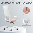 Sedia da Ufficio Operativa 63x63x117-127 cm Seduta Girevole e Dondolo Tessuto a Rete Rosa  