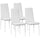 Lot de 4 chaises de salle à manger 41x50x97 cm avec dossier haut en simili cuir blanc
