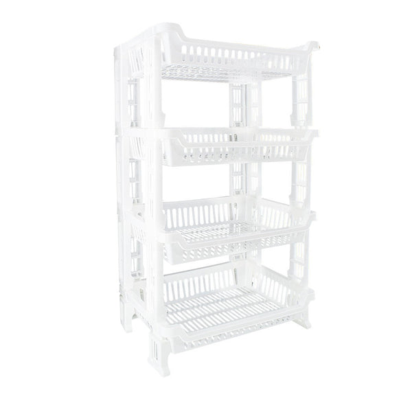 Chariot à fruits 4 étagères 42x35x75cm Panier de présentation peu encombrant sconto