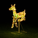 Renna Luminosa Natalizia 58x59 cm con LED da Esterno in Metallo Luce Calda      