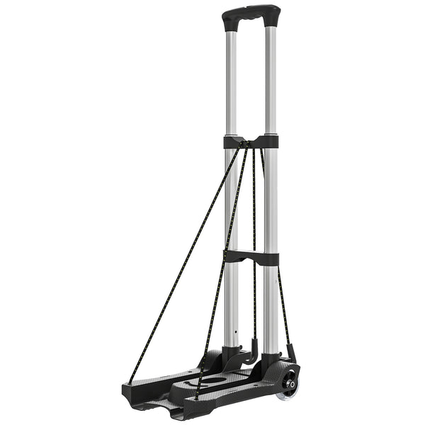 Carrello Portapacchi Pieghevole 40kg Maniglia Telescopica in Alluminio e Plastica Nero online
