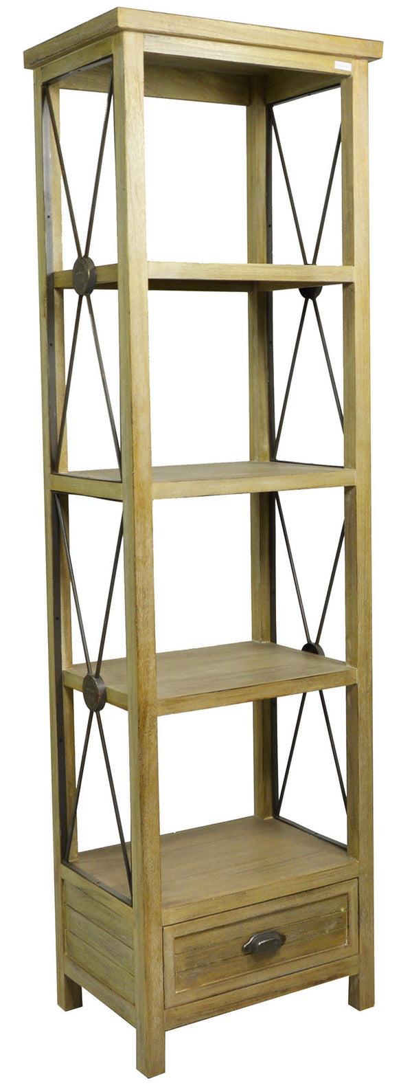 Meuble Bibliothèque 4 Etagères 1 Tiroir Malaga Noyer Clair sconto