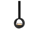 Camino a Bioetanolo Sospeso 218,7xØ70x35 cm Incyrcle 2Side Nero con Vetro