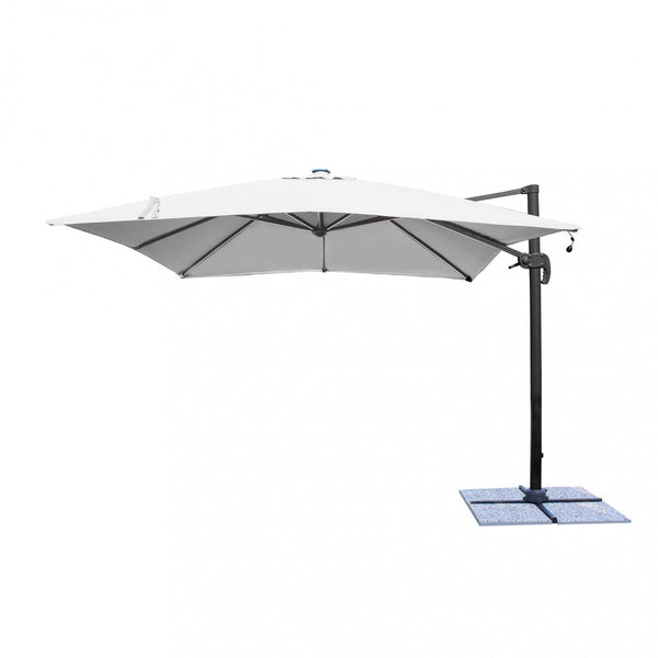 online Parasol de Jardin à Led Pythagore 3x3m en Toile Gris Aluminium Anthracite