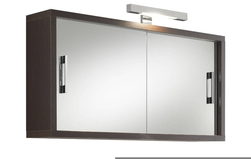 Specchiera 2 Ante in Melaminico 90x18x47,5cm TFT Giava Wengè Specchio