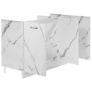 Mobile Sottolavello da Cucina Componibile a 3 Ante in Legno Bianco Effetto Marmo      