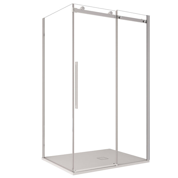 Cabine de douche d'angle 1 porte coulissante en cristal transparent 8 mm H195 Bonussi Alina Différentes tailles prezzo