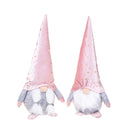 Set di 2 Elfi con Stelline H38 cm in Tessuto Rosa