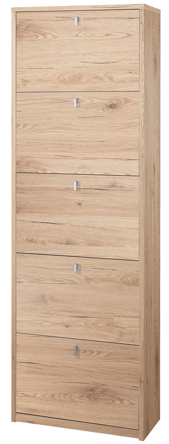 acquista Meuble à Chaussures 5 Portes 63x190x29 cm Chêne Naturel