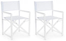 Set 2 Sedie Regista da Giardino 48x56x86h cm Taylor Bianco 