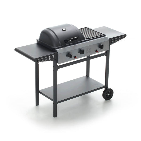 prezzo Barbecue à Gaz Pierre de Lave et Système en Fonte avec 3 Brûleurs et Thermomètre Taddei 3F