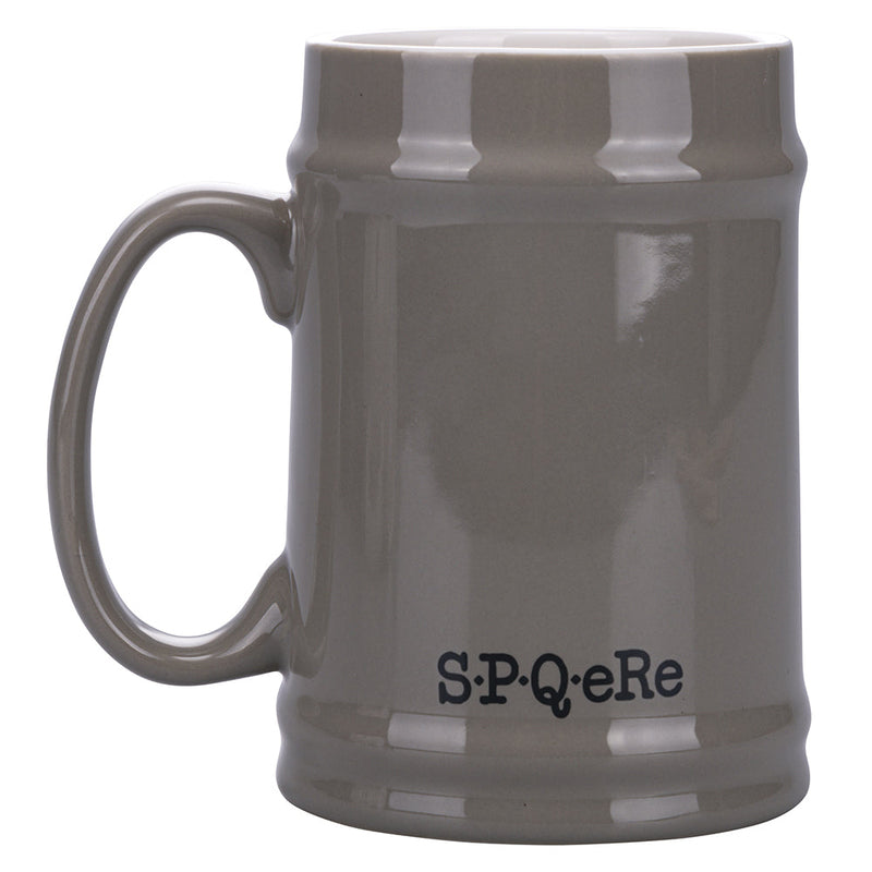 Boccale di Birra Ø8x13 cm in New Bone China VdE Tivoli 1996 Spqr grigio